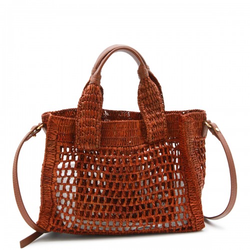 BROWN SUMMER BANANA TOP HANDLE BAG