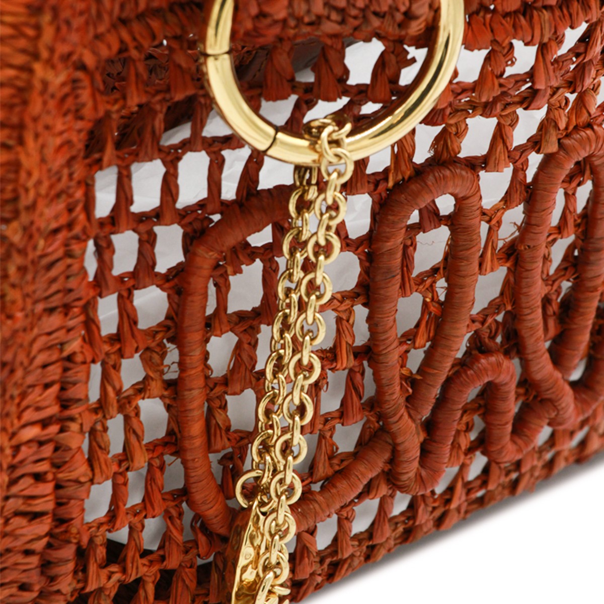 BROWN SUMMER BANANA TOP HANDLE BAG