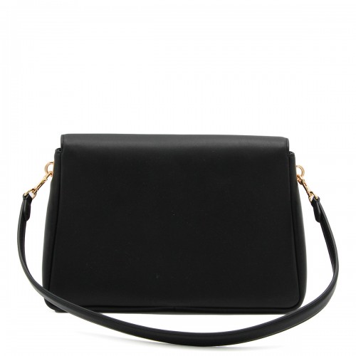 BLACK LEATHER CHARLIE MEDIUM SHOULDER BAG
