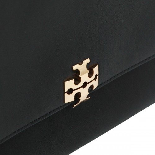 BLACK LEATHER CHARLIE MEDIUM SHOULDER BAG
