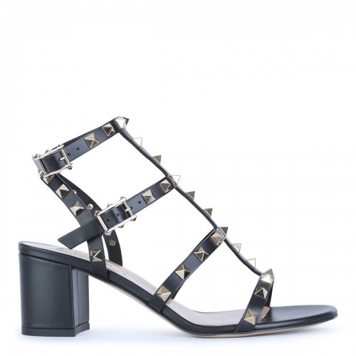BLACK LEATHER SANDALS
