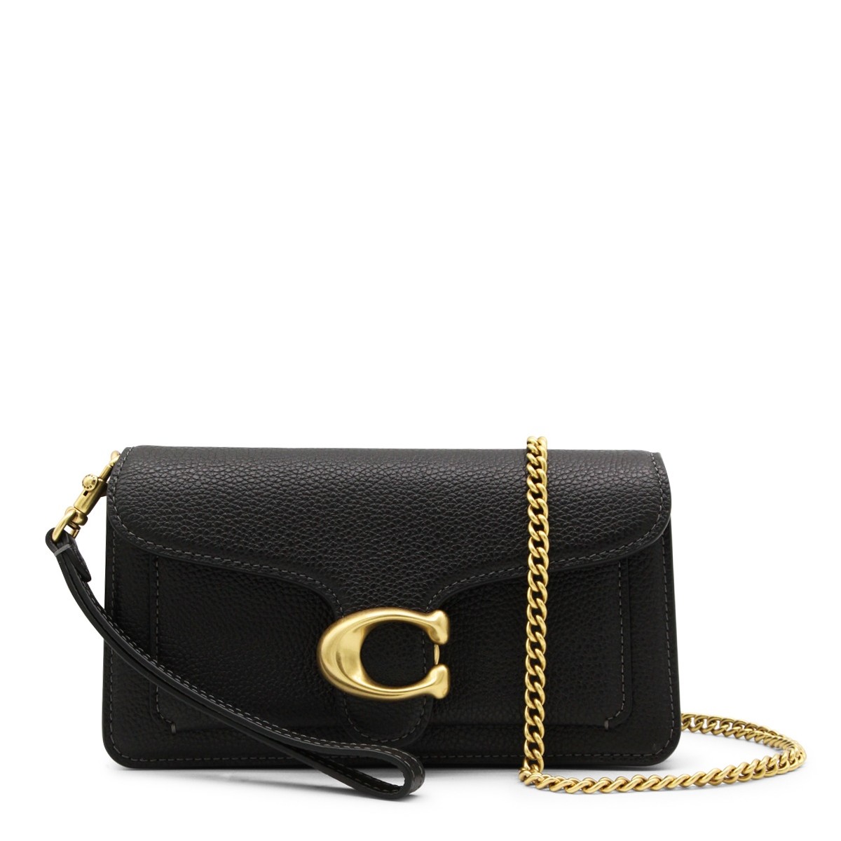 BLACK LEATHER TABBY CROSSBODY BAG