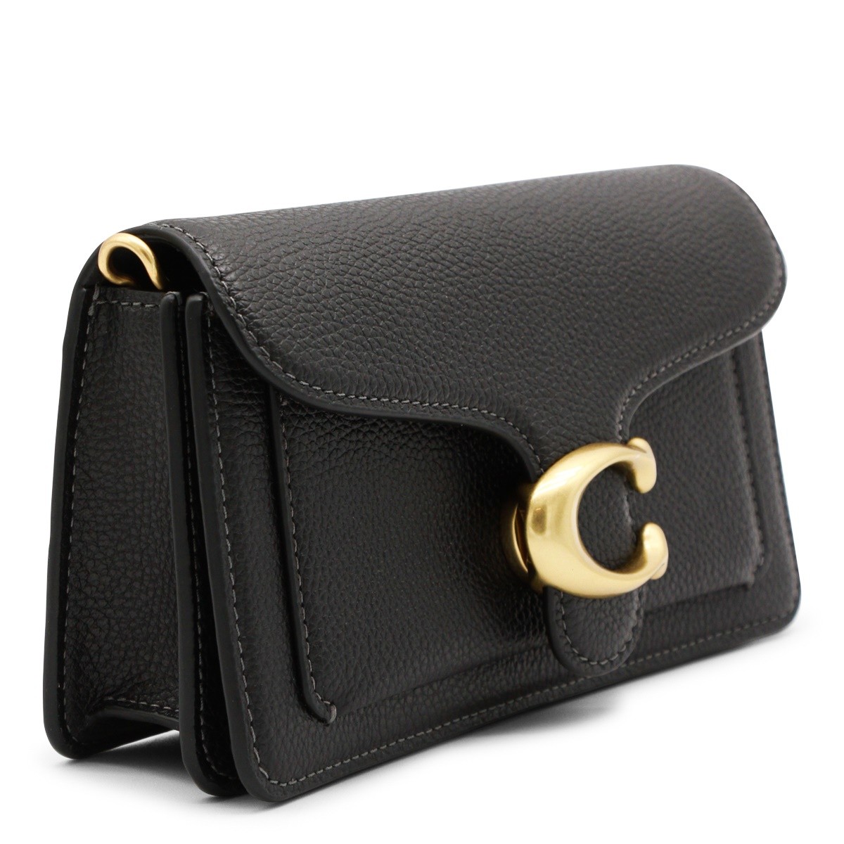 BLACK LEATHER TABBY CROSSBODY BAG
