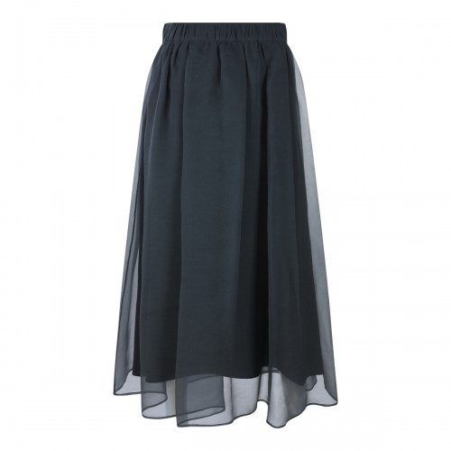 DARK GREY SILK SKIRT