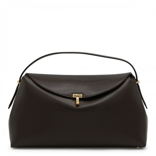 BROWN LEATHER T-LOCK TOP...