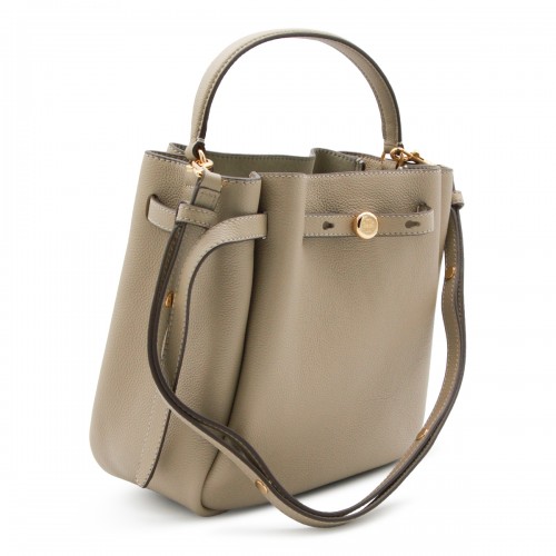 GREY LEATHER ROMY SATCHEL