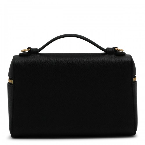 BLACK LEATHER ROMY SLIM TOP HANDLE BAG