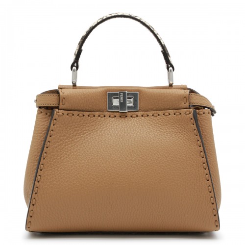 BEIGE LEATHER PEKABOO ISEEU TOP HANDLE BAG