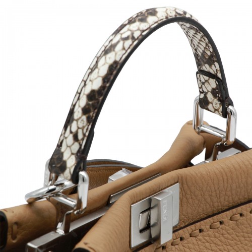 BEIGE LEATHER PEKABOO ISEEU TOP HANDLE BAG