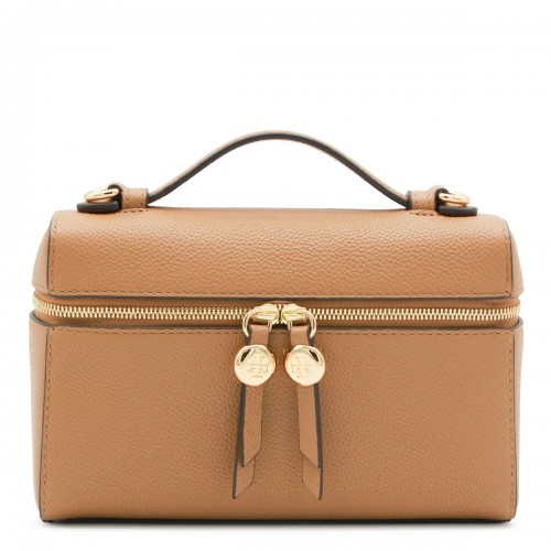 BROWN LEATHER ROMY SLIM TOP...