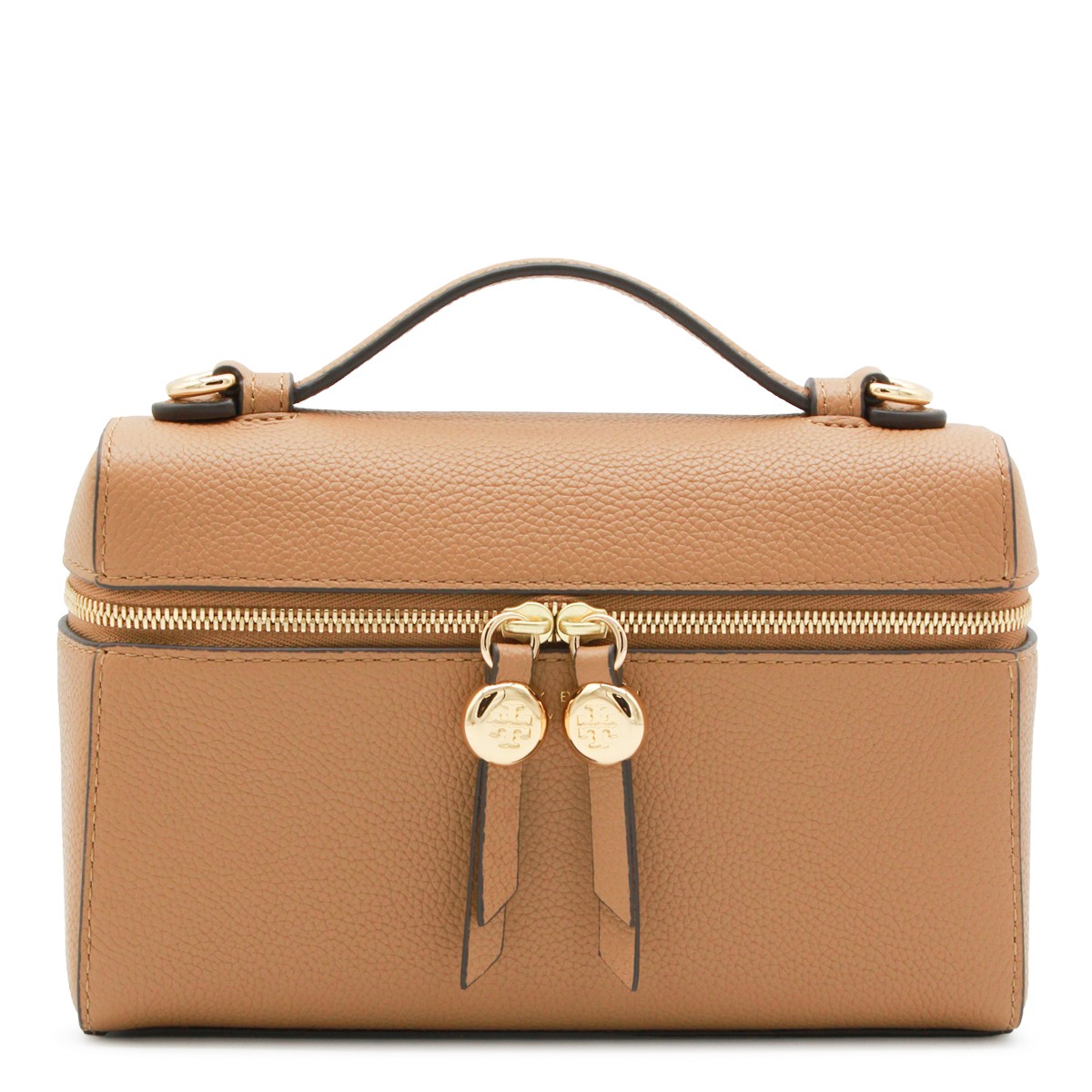BROWN LEATHER ROMY SLIM TOP HANDLE BAG
