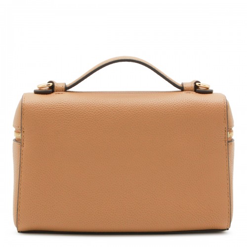BROWN LEATHER ROMY SLIM TOP HANDLE BAG