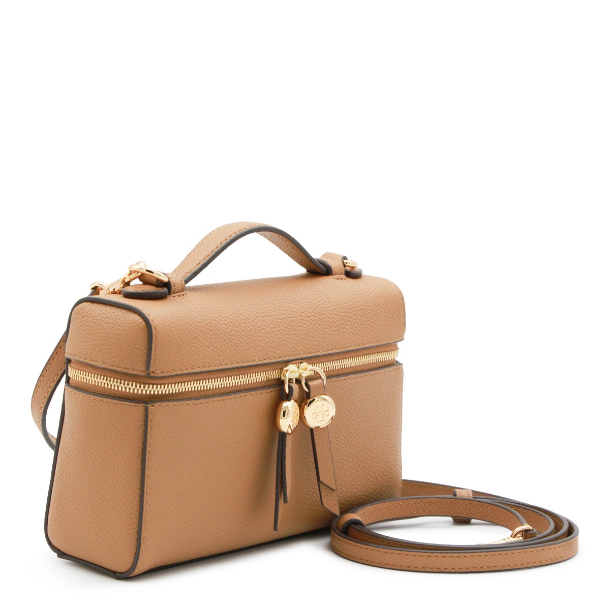 BROWN LEATHER ROMY SLIM TOP HANDLE BAG