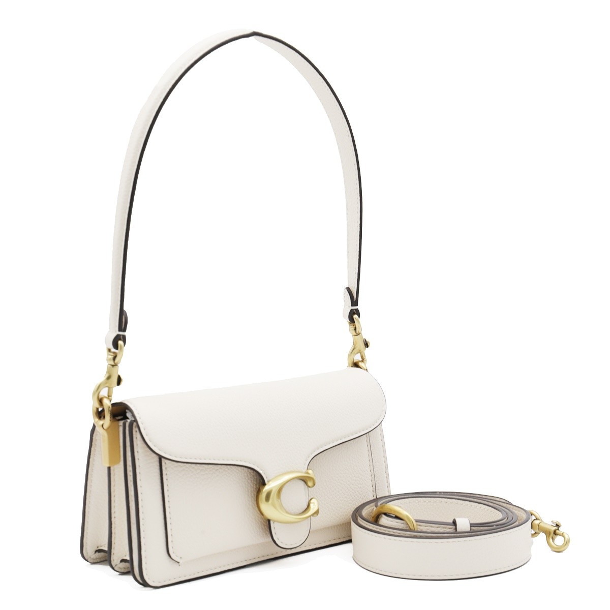 WHITE POLISHED PEBBLE LEATHER TABBY...