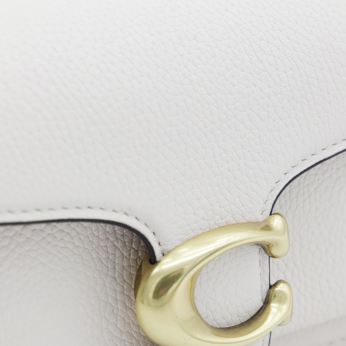 WHITE POLISHED PEBBLE LEATHER TABBY...