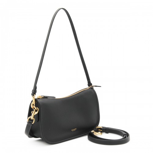 BLACK LEATHER WAVERLY SHOULDER BAG