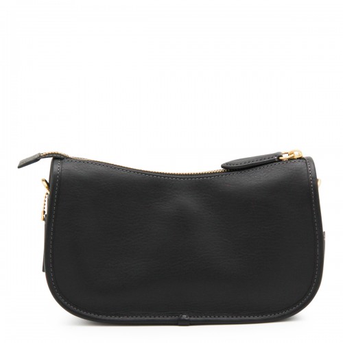BLACK LEATHER WAVERLY SHOULDER BAG
