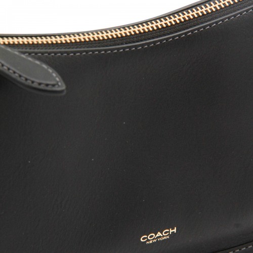 BLACK LEATHER WAVERLY SHOULDER BAG