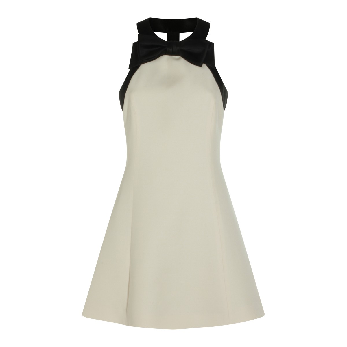 WHITE AND BLACK WOOL DRESS