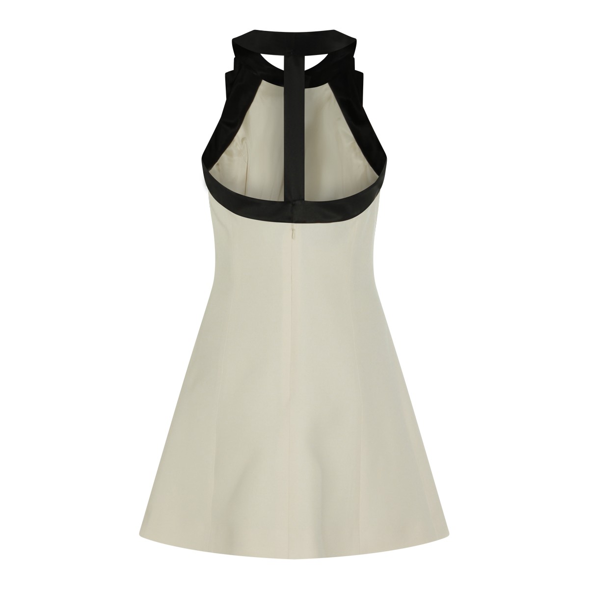 WHITE AND BLACK WOOL DRESS