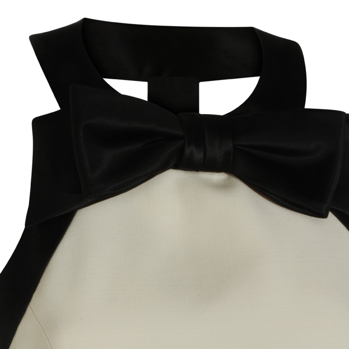 WHITE AND BLACK WOOL DRESS