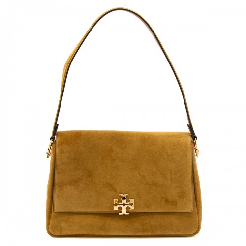 BROWN LEATHER CHARLIE MEDIUM SHOULDER BAG