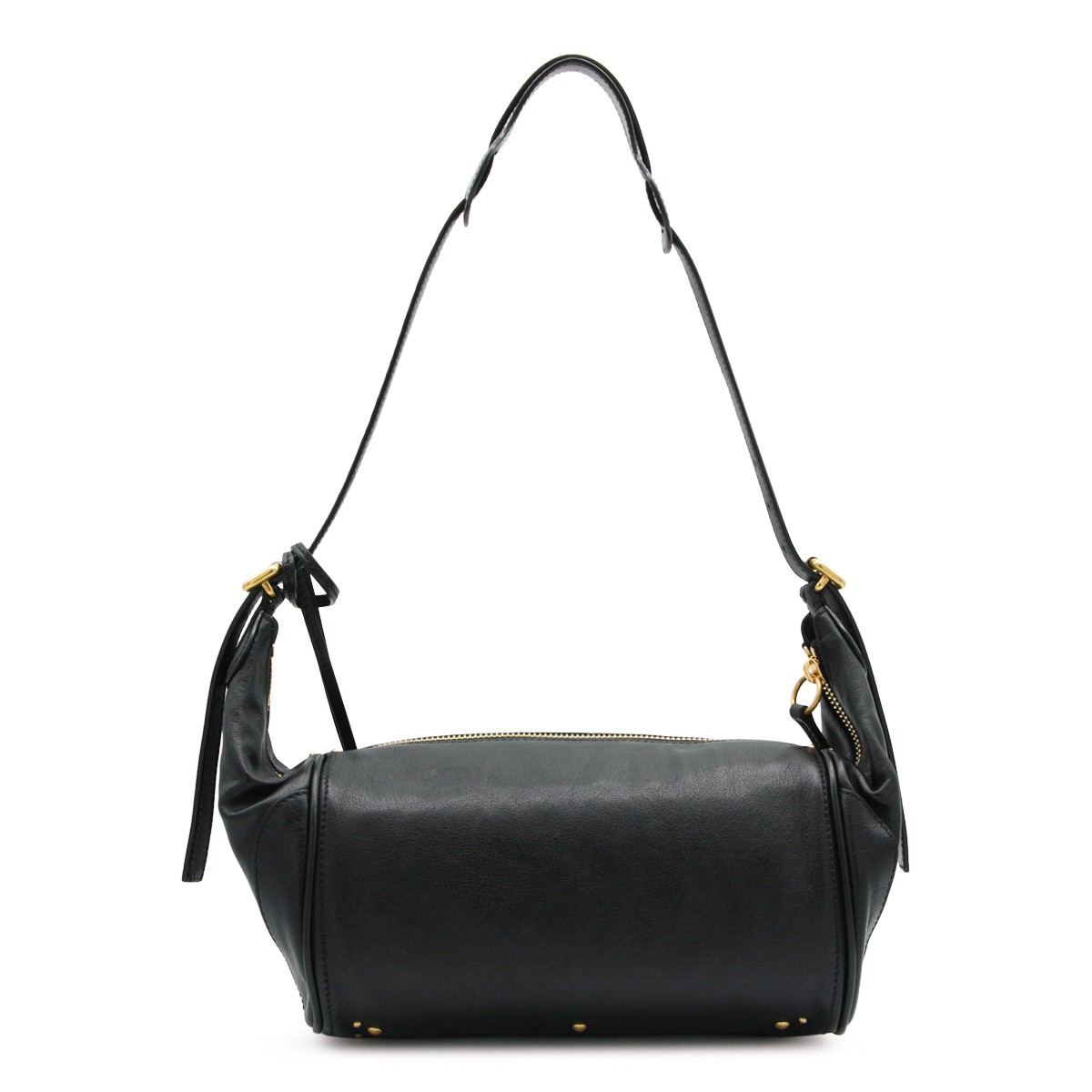 BLACK LEATHER PADDINGTON SHOULDER BAG