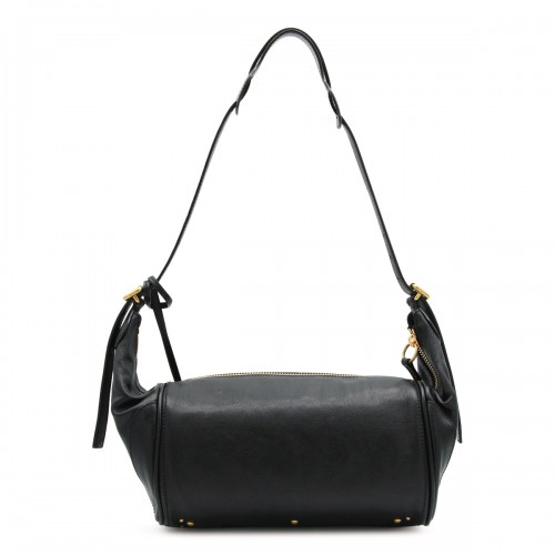 BLACK LEATHER PADDINGTON SHOULDER BAG