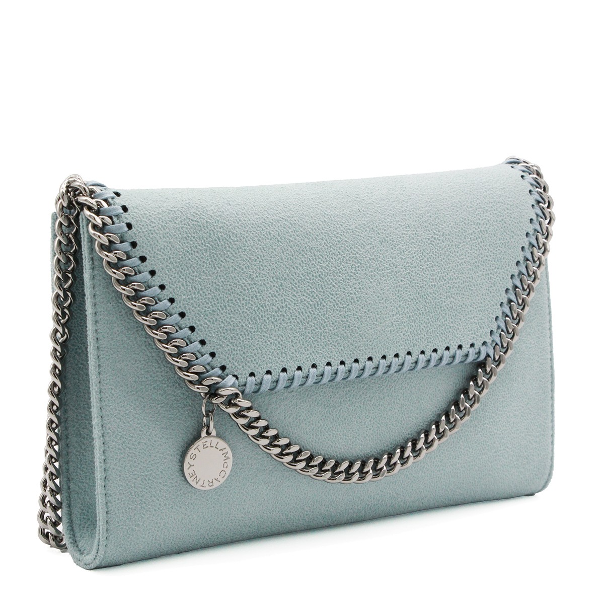 LIGHT BLUE FAUX LEATHER FALABELLA...