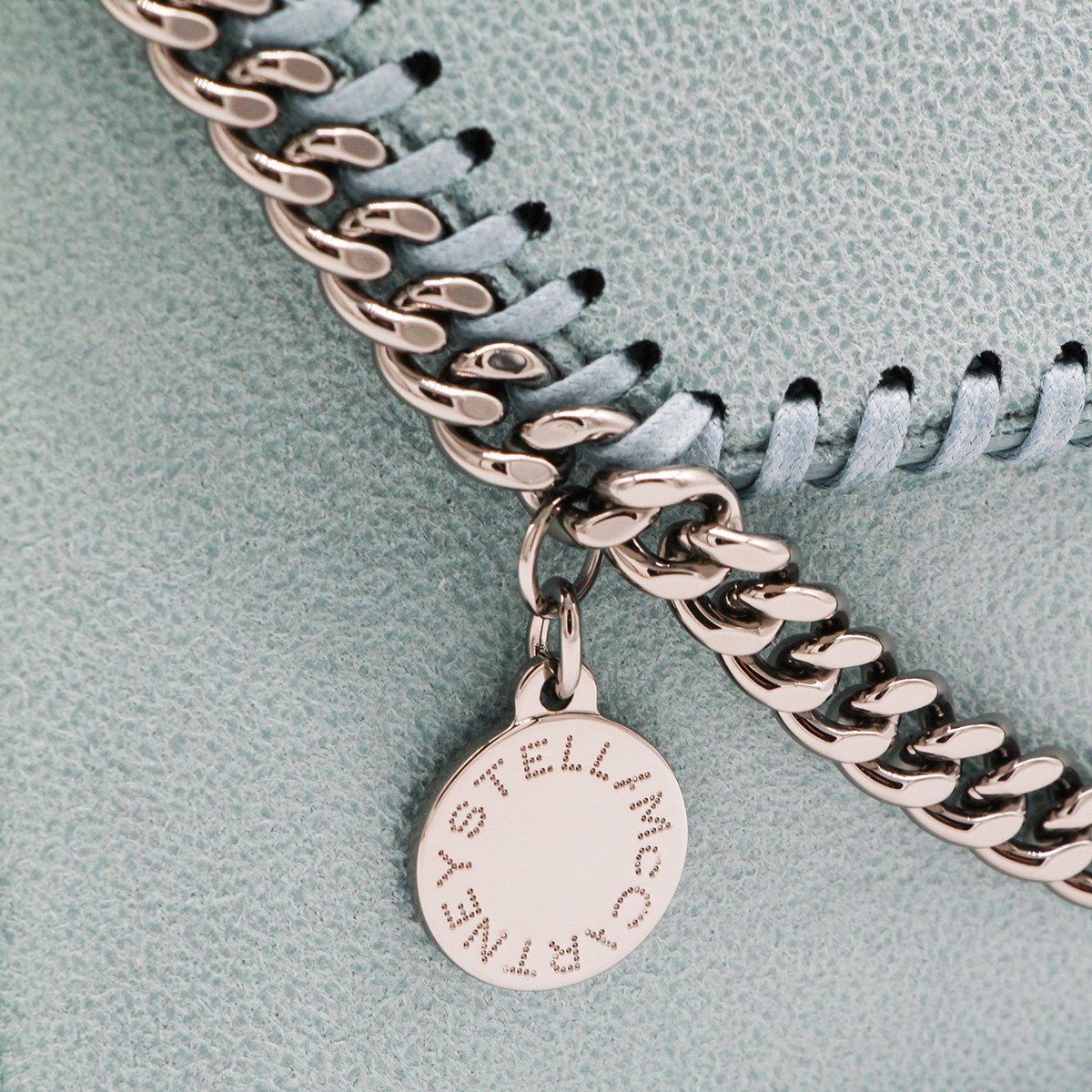 LIGHT BLUE FAUX LEATHER FALABELLA...