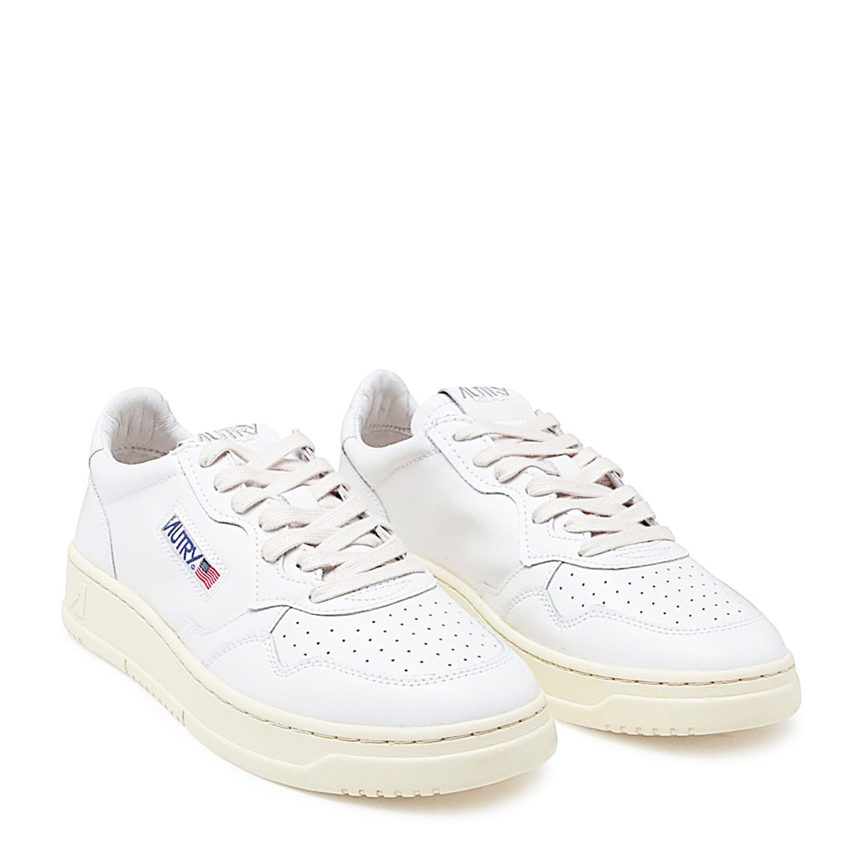 WHITE LEATHER ACTION SNEAKERS