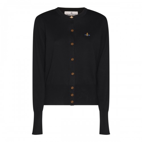 BLACK COTTON WOOL BLEND...