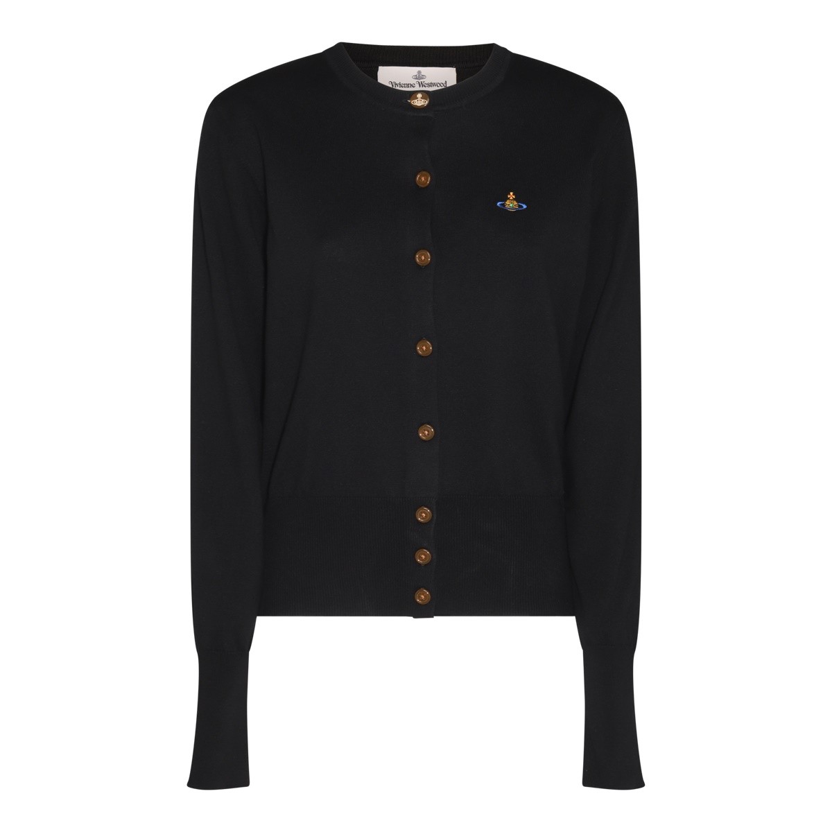 BLACK COTTON WOOL BLEND KNITWEAR