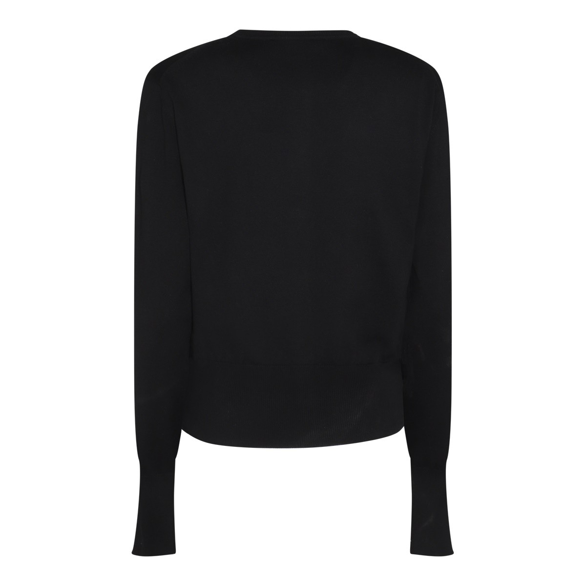 BLACK COTTON WOOL BLEND KNITWEAR