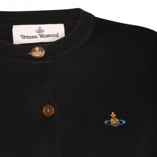BLACK COTTON WOOL BLEND KNITWEAR