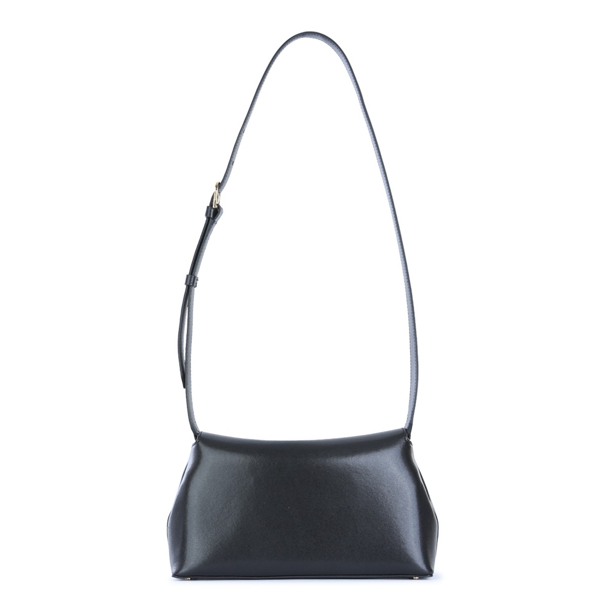 BLACK LEATHER T-LOCK CROSSBODY BAG