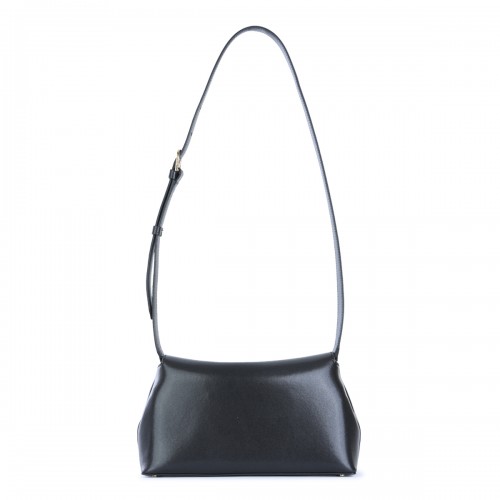 BLACK LEATHER T-LOCK CROSSBODY BAG
