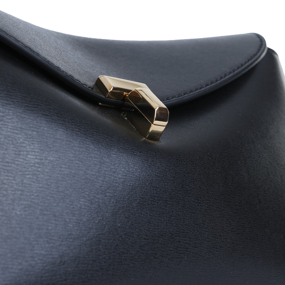 BLACK LEATHER T-LOCK CROSSBODY BAG