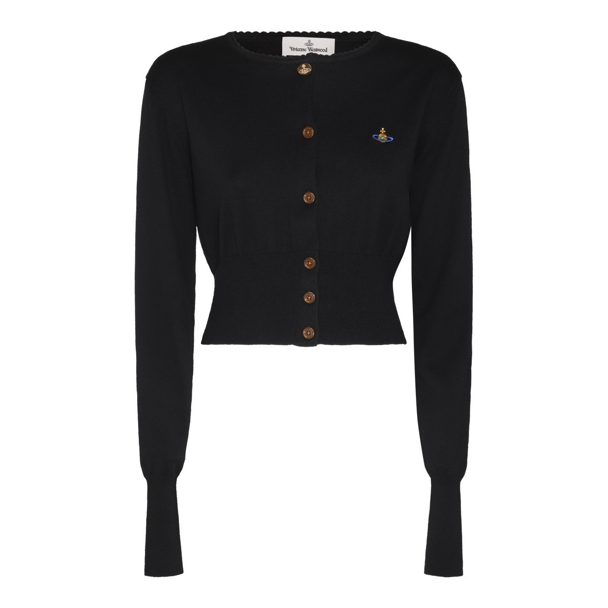 BLACK COTTON WOOL BLEND BEA KNITWEAR