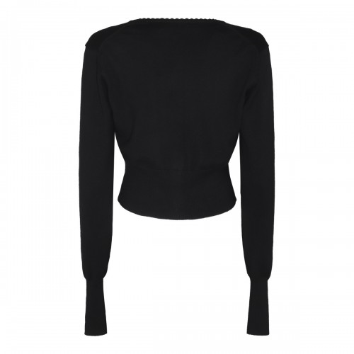 BLACK COTTON WOOL BLEND BEA... 2