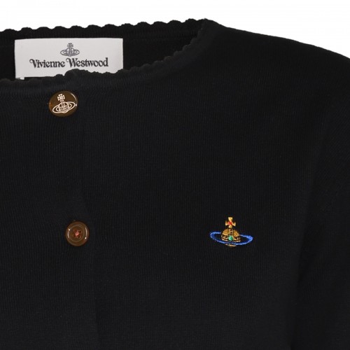 BLACK COTTON WOOL BLEND BEA KNITWEAR