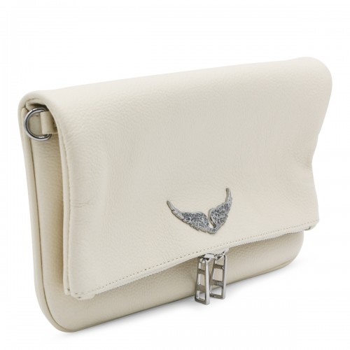 WHITE ROCK GRAINED LEATHER SHOULDER BAG