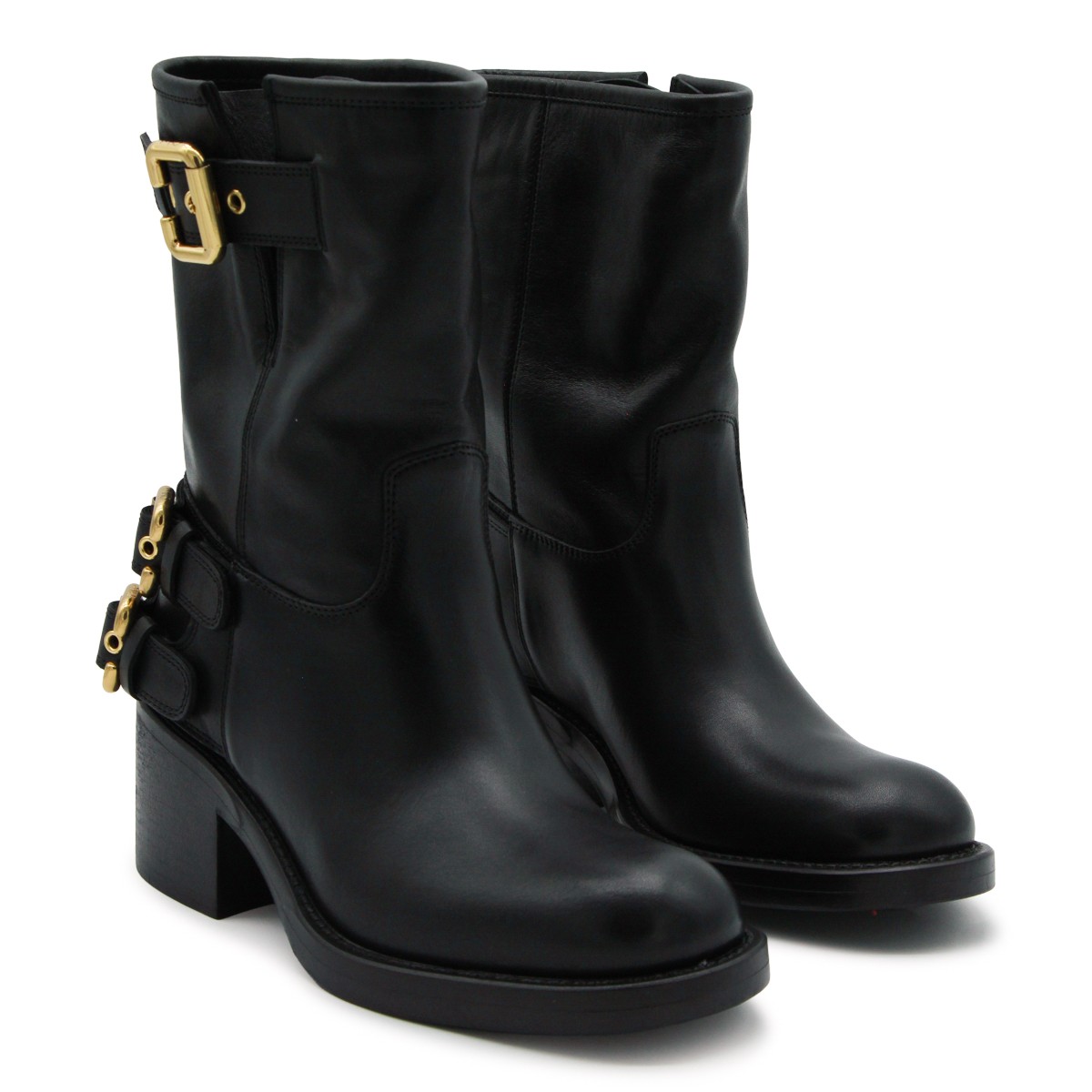 BLACK LEATHER DAKOTA BOOTS