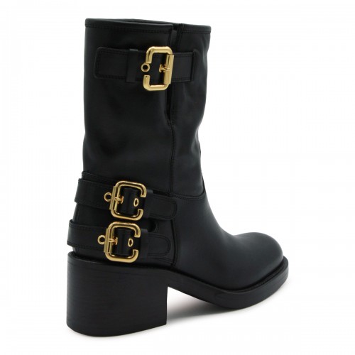 BLACK LEATHER DAKOTA BOOTS