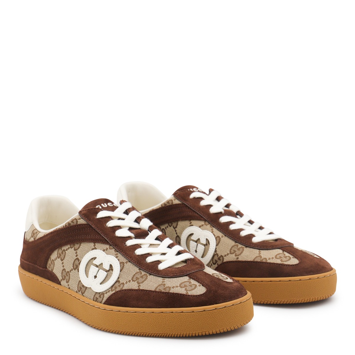 BEIGE AND BROWN SNEAKERS
