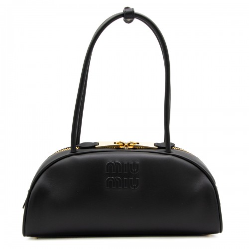 BLACK LEATHER SHOULDER BAG