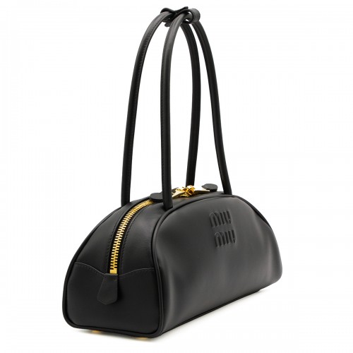 BLACK LEATHER SHOULDER BAG