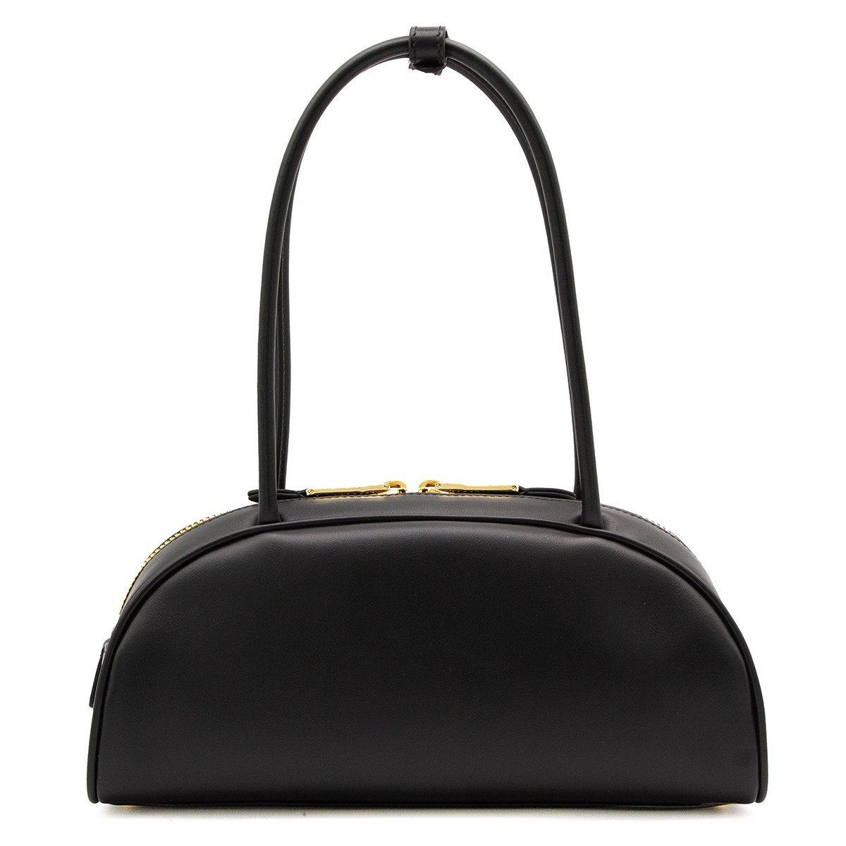 BLACK LEATHER SHOULDER BAG