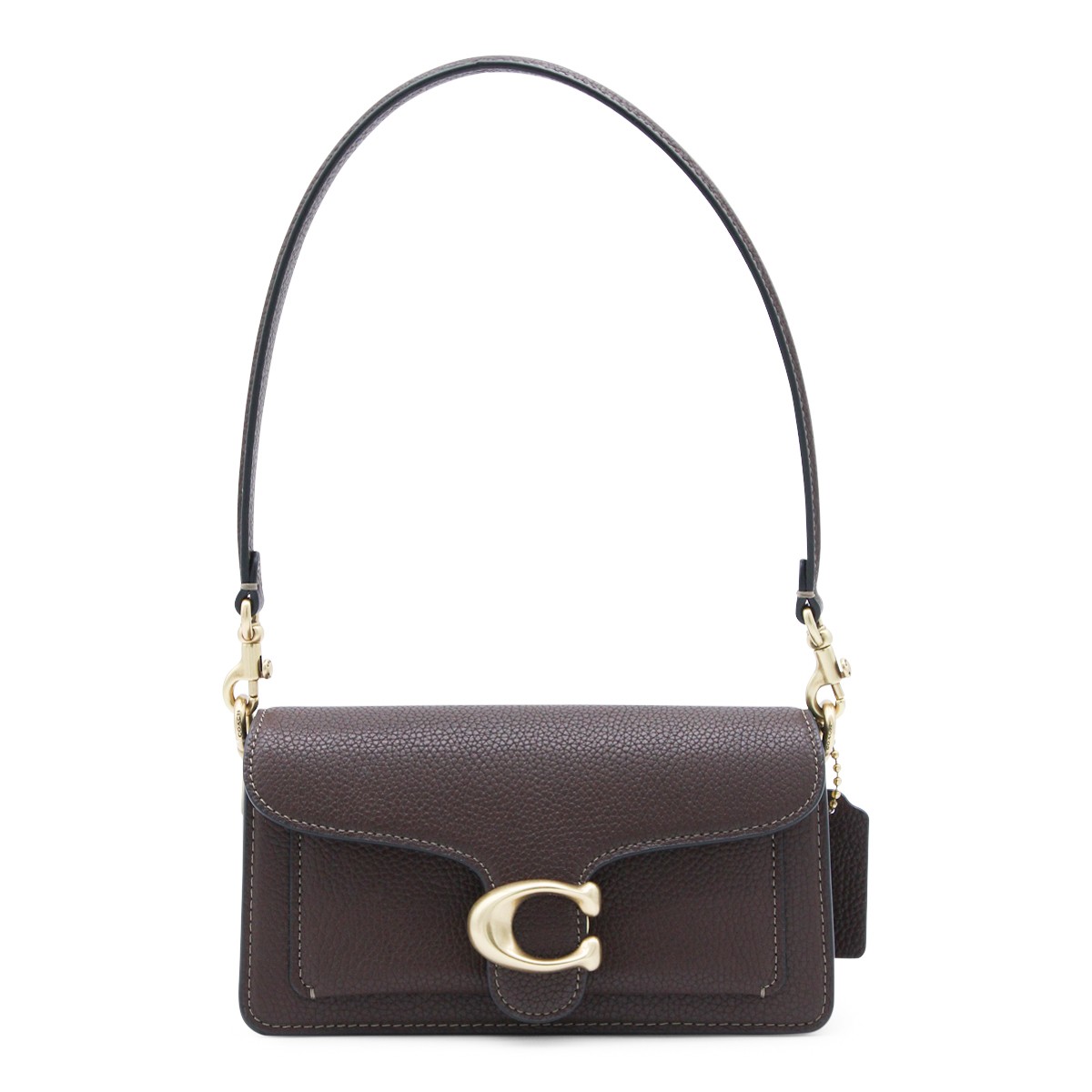 BROWN POLISHED PEBBLE LEATHER TABBY...