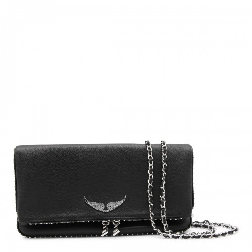 BLACK LEATHER SHOULDER BAG